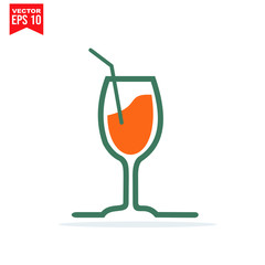 glass drinnking coctail Icon template black color editable. Umbrella Icon symbol Flat vector illustration for graphic and web design.