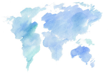 world map on white background blue background 