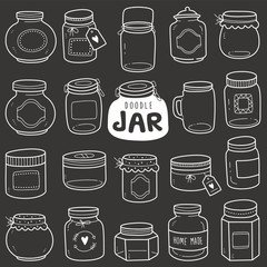 Chalkboard Vector Doodle Illustration: Jars
