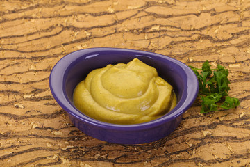 Mustard sauce in the bowl