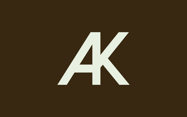 AK or KA and A, K Uppercase Letter Initial Logo Design, Vector Template