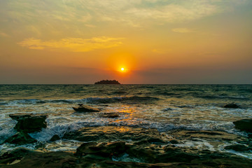 A beautiful sunrise from the White Beach, Koh Rong, Cambodia
