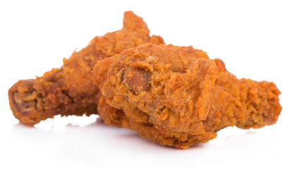 Fried chicken isolated on white background