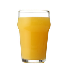 Glass of orange juice isolated on white