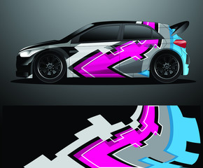Rally car decal graphic wrap vector, abstract background