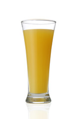 Glass of orange juice isolated on white