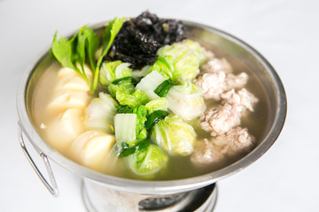 clear soup with tofu and minced pork chinese cabbage seaweed