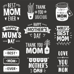 Chalkboard Vector Doodle Illustration: Celebrating Mother's Day
