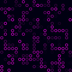 Digital seamless pattern. Sparse pattern of rings. Magenta colored seamless background. Attractive vector illustration.
