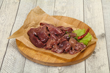 Raw chicken liver ready for cooking
