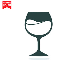 glass drinnking coctail Icon template black color editable. Umbrella Icon symbol Flat vector illustration for graphic and web design.