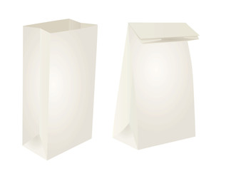 White paper bag. vector illustration