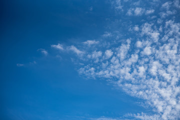 Blue sky background with tiny clouds. Nice background