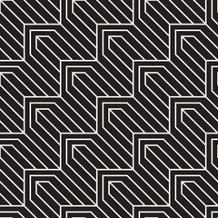 Vector seamless pattern. Repeating abstract background. Black and white geometric design. Modern stylish texture.