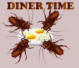 Set of cockroach and dirty vector icon for stock.Isolated on a white background.