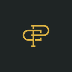 attractive letter C and P for company logo design template