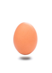 closeup cut out an egg isolated on white background with clipping path