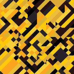 Geometric Pixelated Mosaic Pattern with Square Fragments