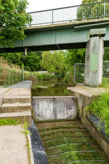 Fischtreppe am Wehr in Petershagen Lahde, Deutschland