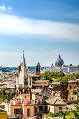 Naklejka premium View of the city from one of the hills. Rome. Italy