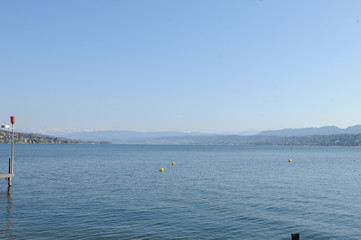 Zürich/Switzerland in times of Corona CoVid19 Virus Lockdown: Even lake Zürich is completely empty