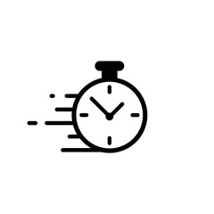 Stopwatch, chronometer, time, clock icon in black simple design on an isolated white background. EPS 10 vector