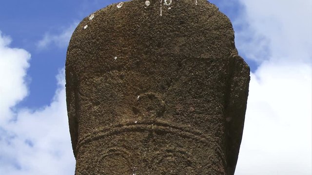 Easter Island Moai statues blue sky