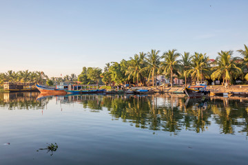 Obraz premium view of Hoi An ancient town, UNESCO world heritage, at Quang Nam province. Vietnam. Hoi An is one of the most popular destinations in Vietnam 