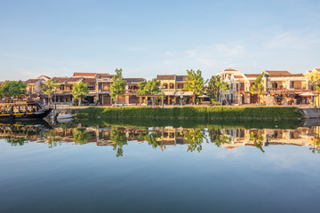 Fototapeta premium view of Hoi An ancient town, UNESCO world heritage, at Quang Nam province. Vietnam. Hoi An is one of the most popular destinations in Vietnam