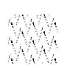 Pattern paint brush vector tool illustration drawing equipment acrylic craft object artist color painter sketch creativity art collection artistic line graphic