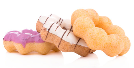 Donut bread food isolated on white background.
