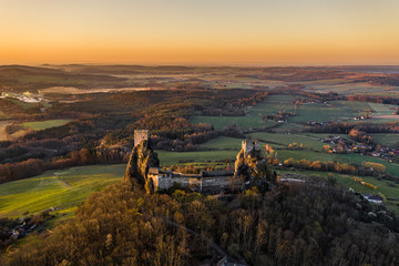 Trosky Castle is a castle ruin in Liberec Region, Czech Republic. Is on the summits of two basalt...