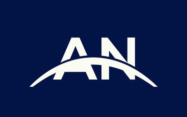 AN or NA and A, N Uppercase Letter Initial Logo Design, Vector Template