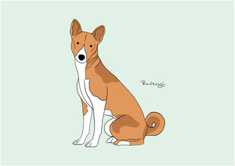 Vector Illustration of Dog, Basenji