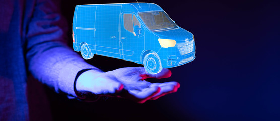 Transport Cardboard boxes, logistics and delivery concept digital  3d.