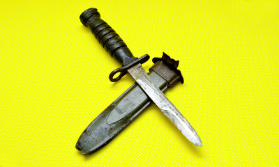 old bayonet on white background isolated