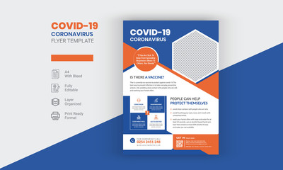 Medical health Flyer about coronavirus Template.