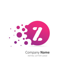 Initial letter Z Logo with a lot of dots. Design vector splash dots logo for company. Illustration template