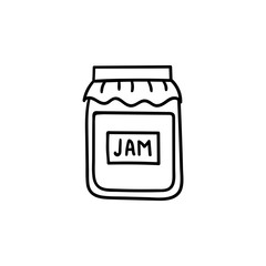 Vector doodle jam. Cooking, kitchen utensils, home elements. hand illustration isolated on white background.