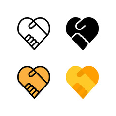 Friendship Hearth Symbol Icon, Logo, Vector