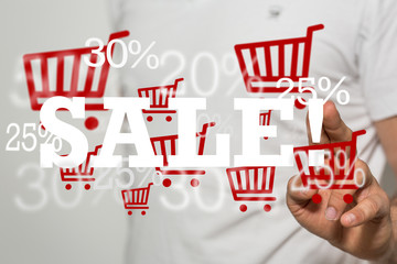 percent shopping digital in hand