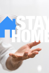 Coronavirus outbreak. stay at home stay safe. keep calm and work from home. 3d.