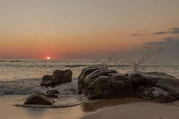 Fototapeta na wymiar Sunset over the Andaman Sea from Khao Lak, Thailand
