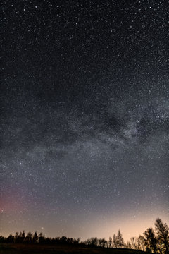 Droga Mleczna, Milky Way , Gwiazdy, Farma Wiatrowa nocą, noc, gwieździsta noc, n&oacute;w,