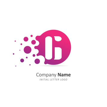 Initial letter G Logo with a lot of dots. Design vector splash dots logo for company. Illustration template