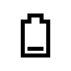 Low battery icon. Simple black charge indicator sign, accumulator logo isolated on white background. Editable stroke. Vector illustration for web, mobile app, ui design
