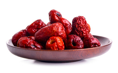 Dried jujube  healthy fresh fruit from nature isolated on a white background.