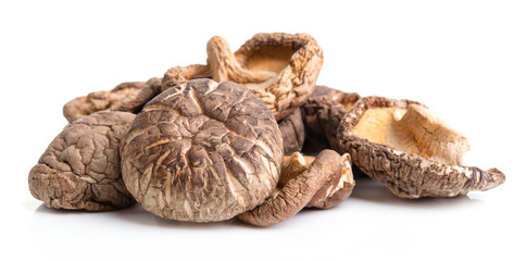 Shiitake mushrooms  from healthy fresh vegetable nature isolated on a white background.