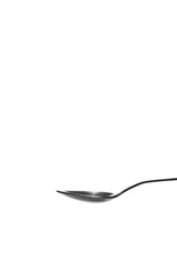 teaspoon side view with reflection isolated on white background