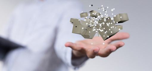 Transport Cardboard boxes, logistics and delivery concept digital  3d.